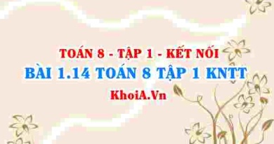 Bài 1.14 SGK Toán 8 tập 1 Kết nối tri thức